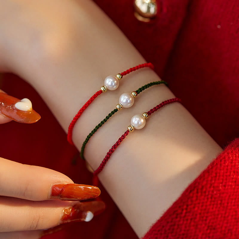 KarmaRipple's Authentic Pearl Bead Fortune Braid String Bracelet p5