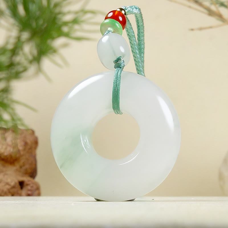 KarmaRipple's Authentic Jade Peace Buckle Prosperity Pendant Necklace p5