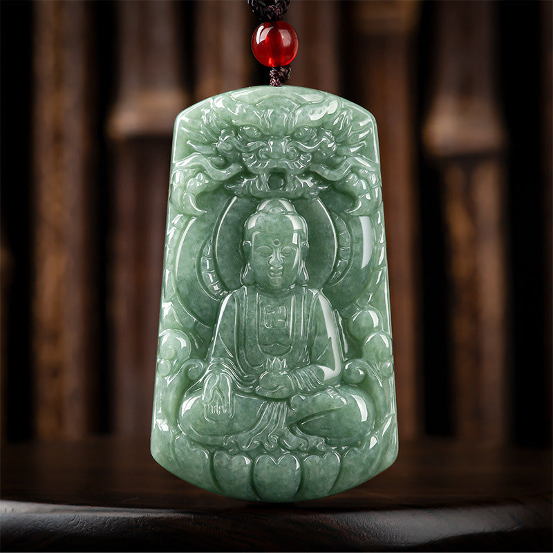 KarmaRipple's Tathagata Buddha Dragon Jade Amulet Serenity String Pendant p9