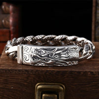 KarmaRipple's Retro Dragon Scale Pattern Engraved Protection Bracelet