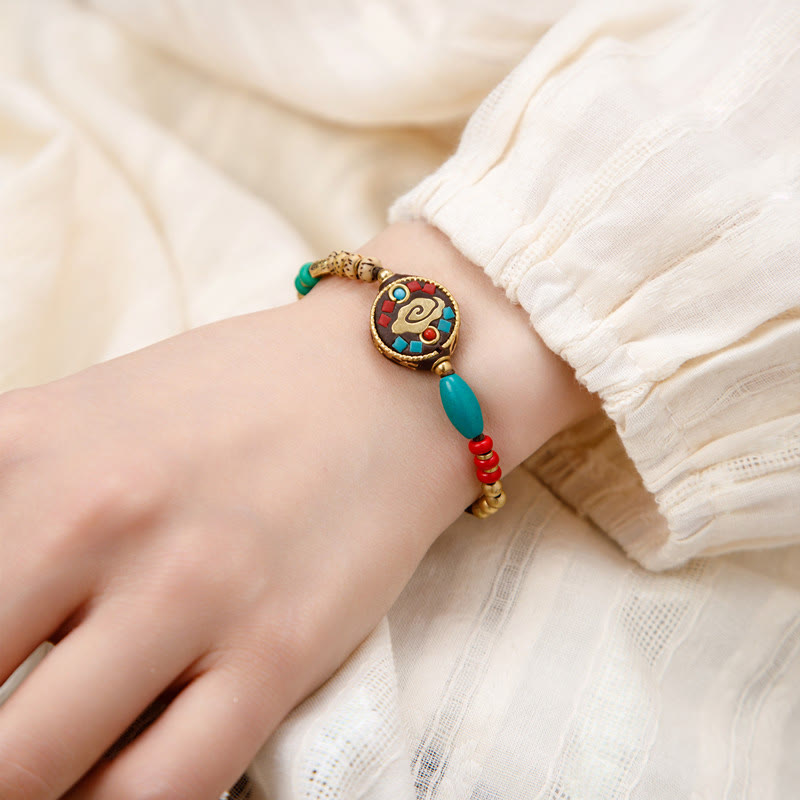 KarmaRipple's Tibetan Turquoise Om Mani Padme Hum Protection Strength Bracelet p18