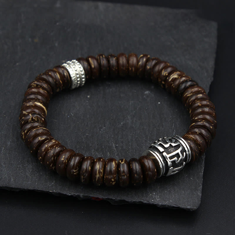 KarmaRipple's Authentic Tibetan Coconut Shell Om Mani Padme Hum Positive Bracelet p38