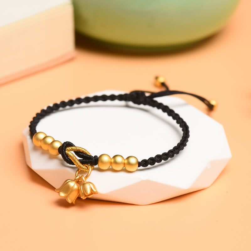 KarmaRipple's Handcrafted Lily Of The Valley Flower Talisman Design Fortune Protection Woven Bracelet p13