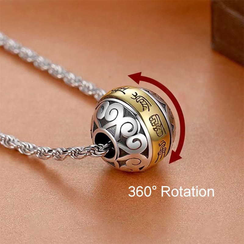 KarmaRipple's Taoist Nine-Character Mantra Engraved Amulet Balance Pendant Rotatable Necklace p5