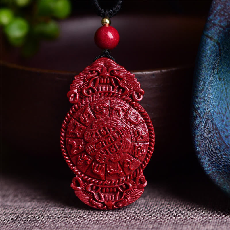 KarmaRipple's Laughing Buddha Yin Yang Chinese Zodiac Gourd Authentic Cinnabar Blessing Pendant Necklace p38