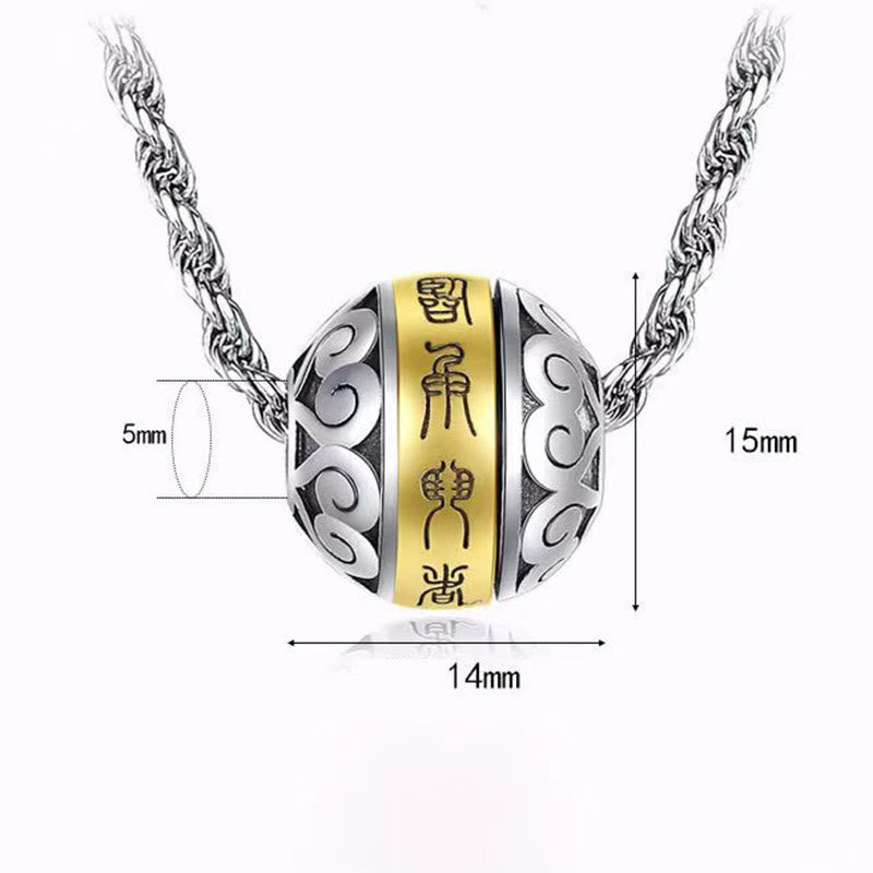 KarmaRipple's Taoist Nine-Character Mantra Engraved Amulet Balance Pendant Rotatable Necklace p7