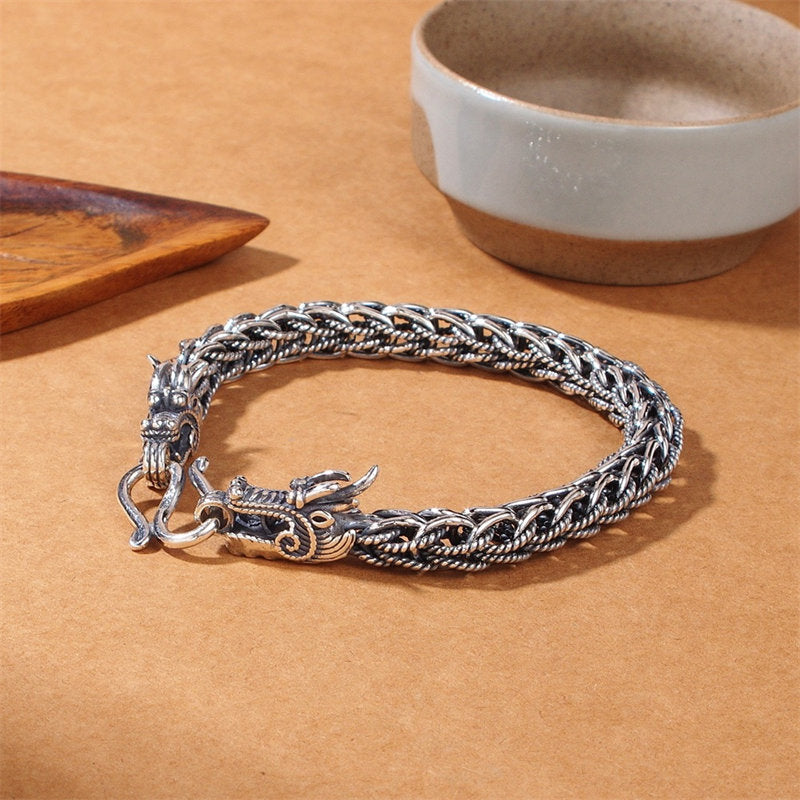 KarmaRipple's 925 Sterling Silver Dragon Success Strength Bracelet Bangle p2