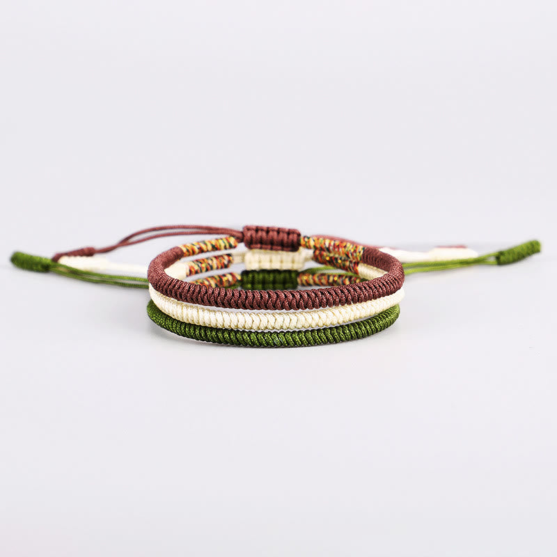 KarmaRipple's 3Pcs Tibetan Handmade Multicolored Fortune King Kong Weave Auspiciousness Bracelet p1