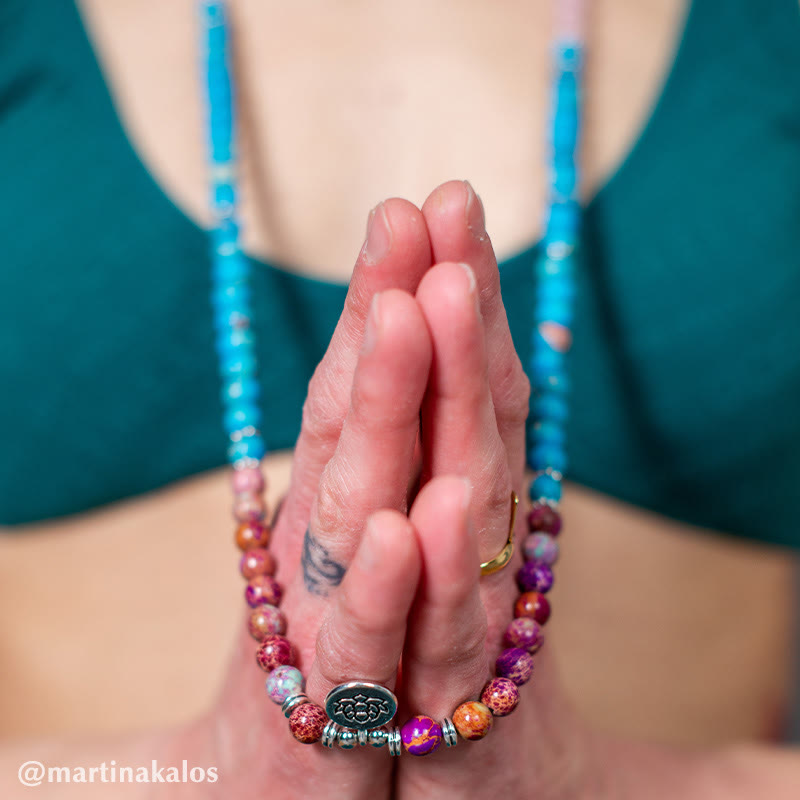 KarmaRipple's Tibetan Purple Miano Real Bead Balance Lotus Mala p2