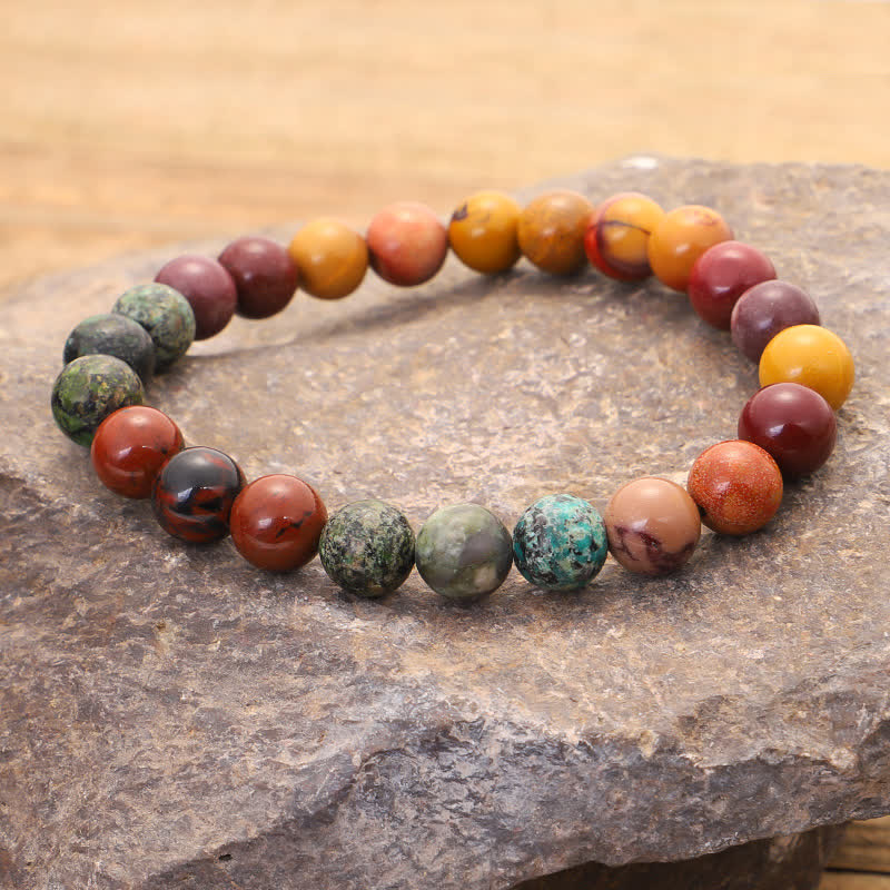 KarmaRipple's 108 Mala Beadwork Mookaite Emotional Growth Bracelet Tassel Pendant Necklace p4