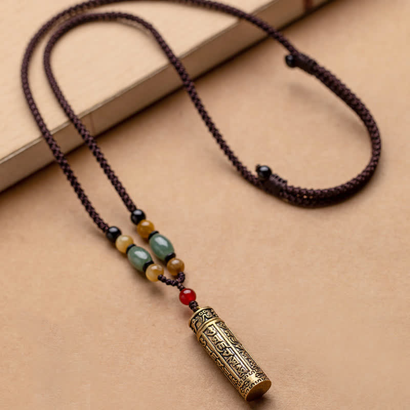 KarmaRipple's Buddhastoneshop Tibet Om Mani Padme Hum Agate Shurangama Sutra Protection Pendant Necklace p9