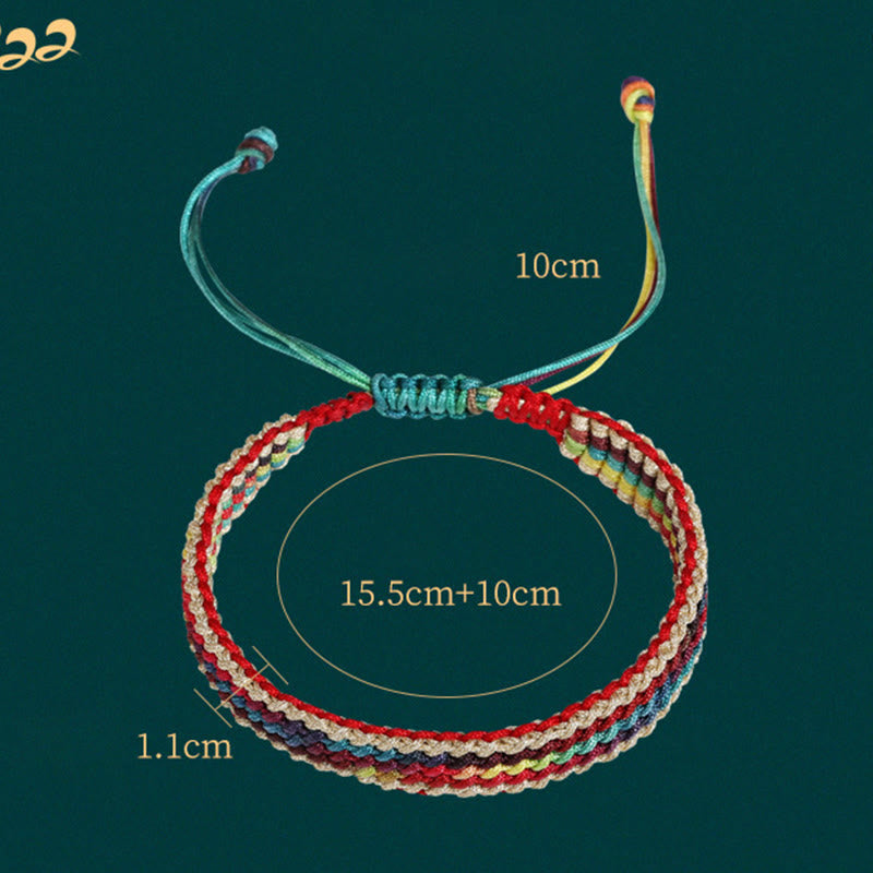 KarmaRipple's Tibet Handmade Rainbow Multicolored Protection Woven String Bracelet p12
