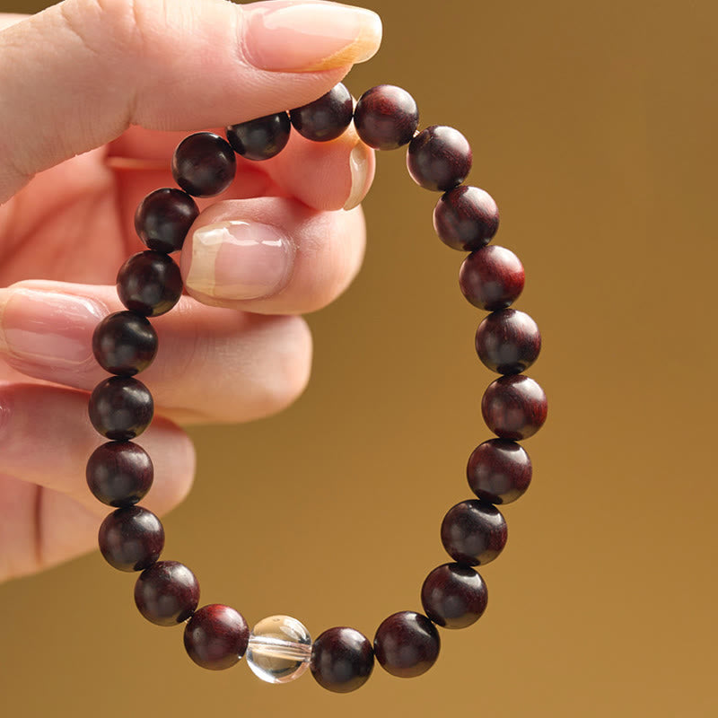 KarmaRipple's Small Leaf Red Sandalwood Ivory Gemstone Protection Bracelet p4