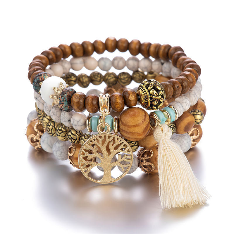 KarmaRipple's Wenge Wood Layered Tree Tassel Balancing Bracelet p16