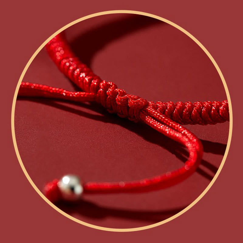 KarmaRipple's Handmade Lotus Cinnabar Peace Buckle Blessing Braid Bracelet p15