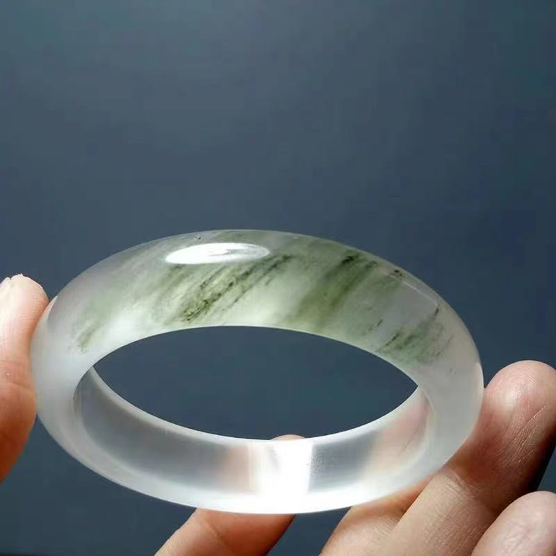 KarmaRipple's Authentic Translucent Golden Silk Jade Wealth Fortune Bracelet Bangle p20