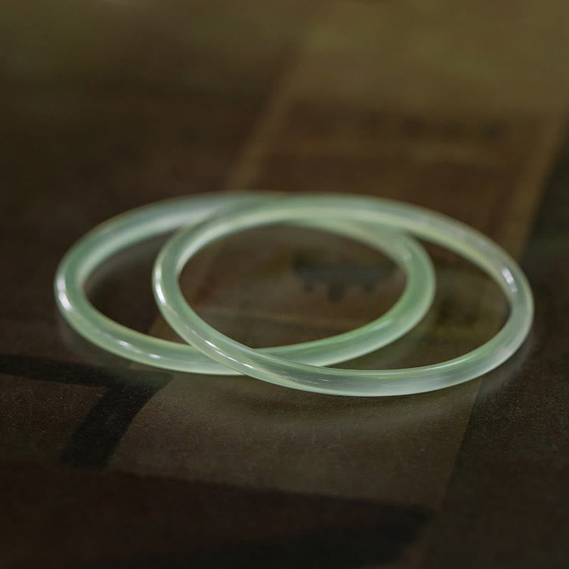 KarmaRipple's Authentic Green Chalcedony Strength Courage Cuff Bangle Bracelet p13