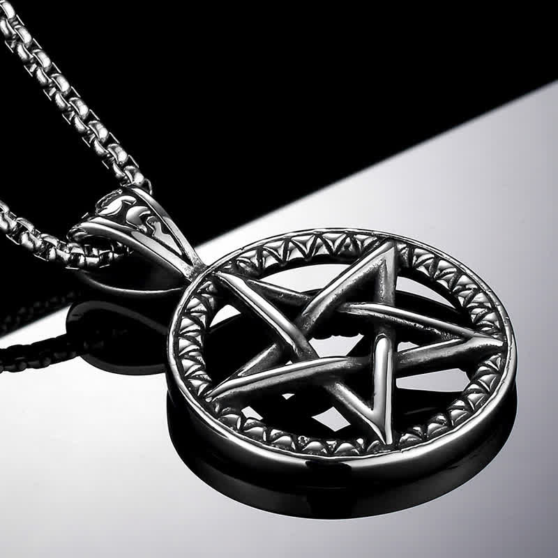 KarmaRipple's Pentagram Titanium Steel Balance Pendant Necklace p6