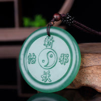 KarmaRipple's Green Aventurine Yin Yang Balance Pendant Necklace