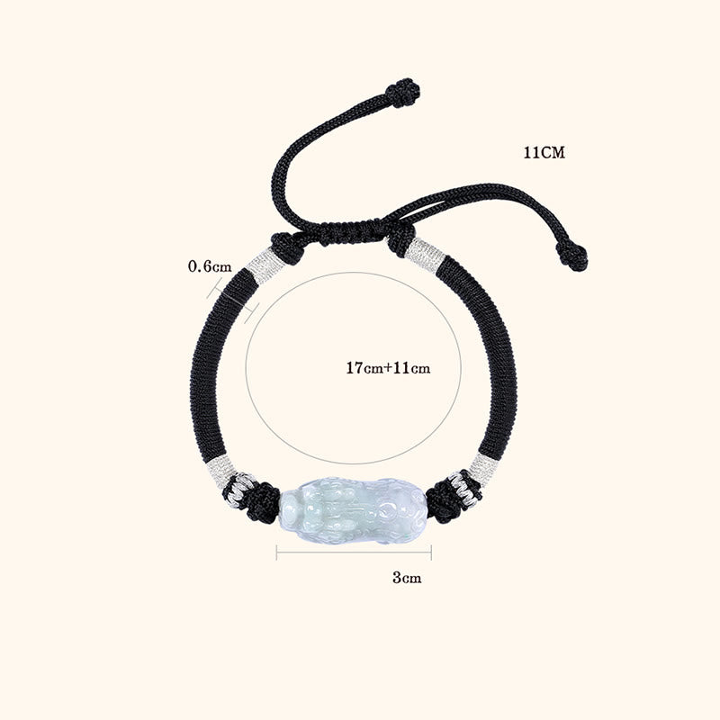 KarmaRipple's Handmade Authentic Jade PiXiu Fortune Prosperity Woven String Bracelet p13