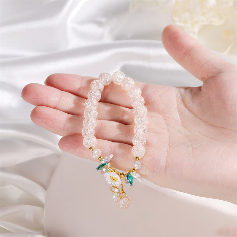KarmaRipple's Simple Design Flower Talisman Glass Bead Bracelet p17