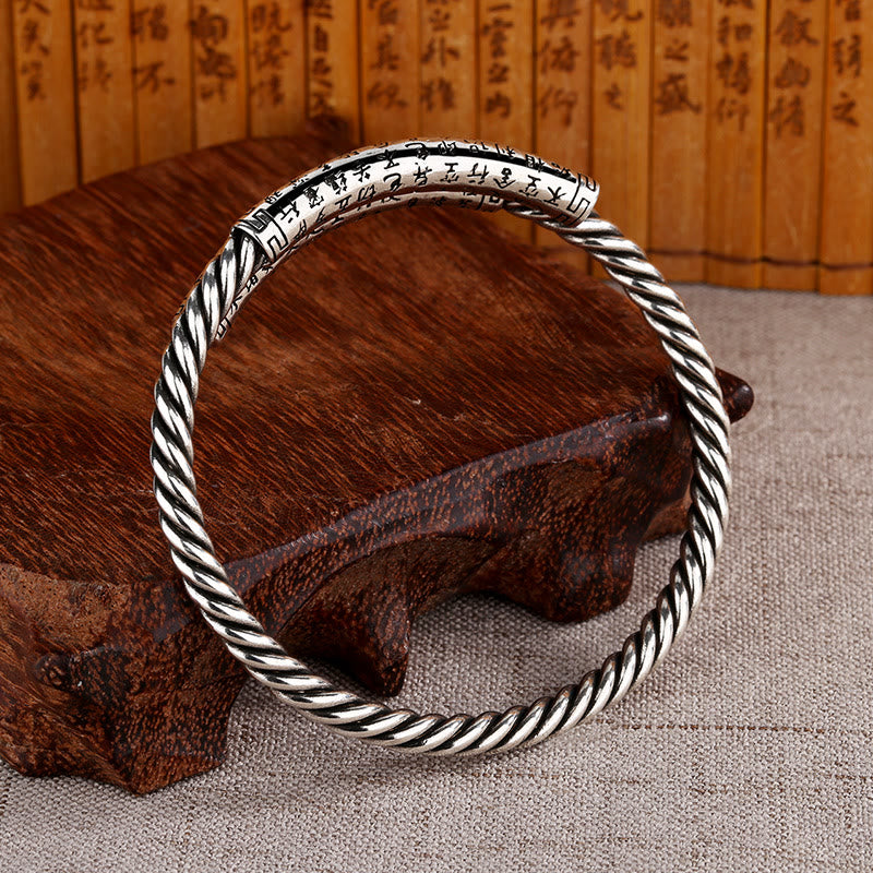 KarmaRipple's Retro Heart Sutra Twisted Design Pattern Balance Bracelet Bangle p3