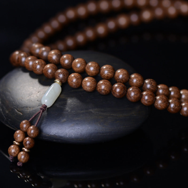 KarmaRipple's 108 Mala Beadwork Rosewood Jade Calm Bracelet p9
