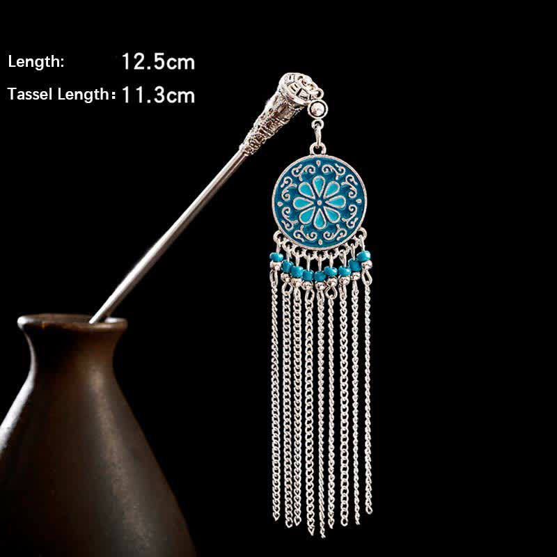 KarmaRipple's Water Drop Lily of the Valley Flowers Tassels Confidence Hairpin p39