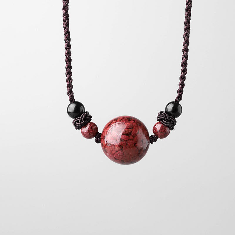 KarmaRipple's Authentic Cinnabar Stones Bead Blessing Pendant Necklace p10