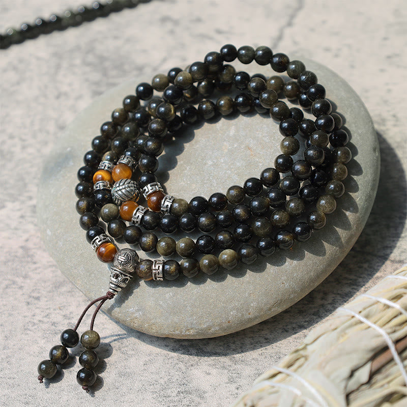 KarmaRipple's Golden Obsidian Energy Bracelet Pendant p7