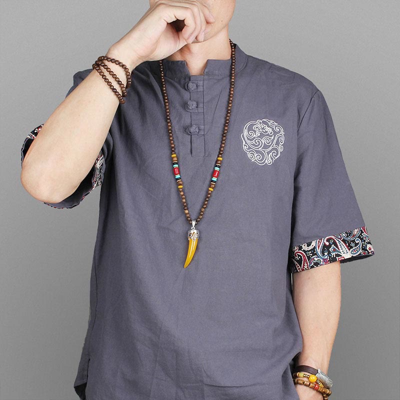 KarmaRipple's Wenge Wood Turquoise Stone Horn Style Protection Meditation Pendant Necklace p6