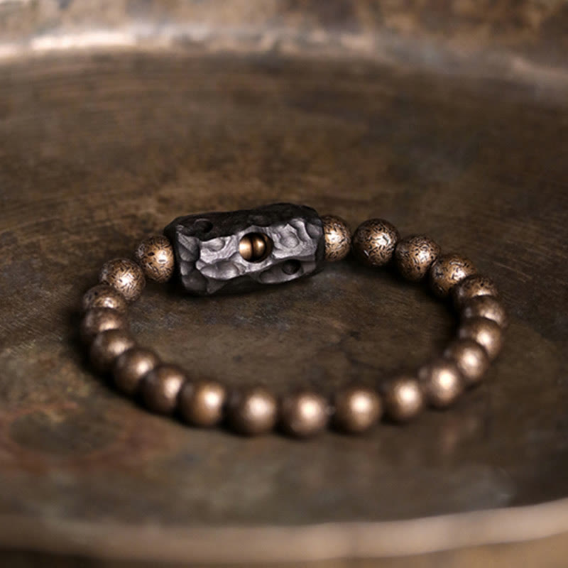 KarmaRipple's Tibet Ebony Wood Bronze Peace Balance Beaded Bracelet p7