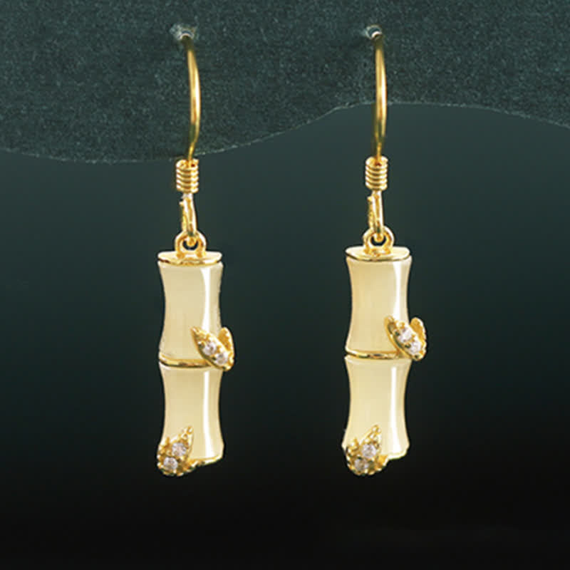 KarmaRipple's 925 Sterling Silver Hetian Jade Chrysoberyl Cat Eye Red Agate Bamboo Fortune Drop Earrings p10