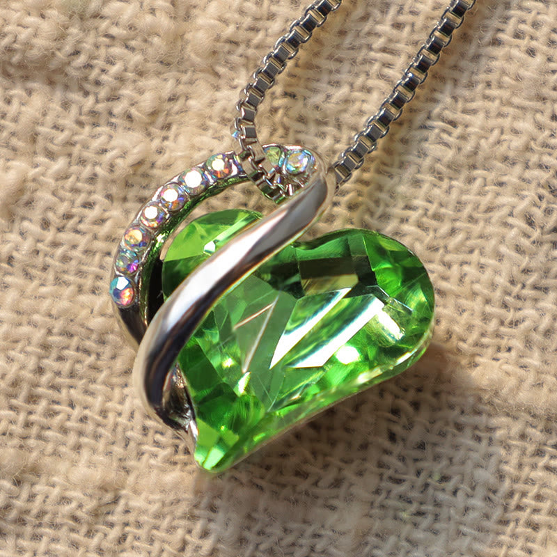 KarmaRipple's Love Heart Birthstone Balancing Energy Pendant Necklace p33