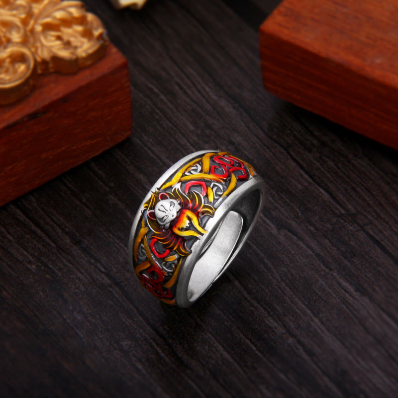 KarmaRipple's 999 Sterling Silver Nine Tailed Fox Success Protection Ring p2