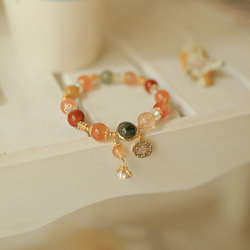 KarmaRipple's Authentic Multicolored Rutilated Quartz Eight-pointed Star Flower Wealth Bracelet p2