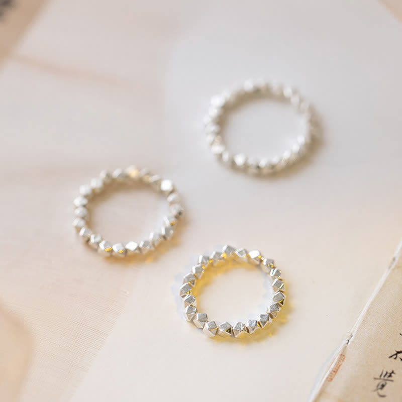 KarmaRipple's 925 Sterling Silver Beaded Blessing Ring p7