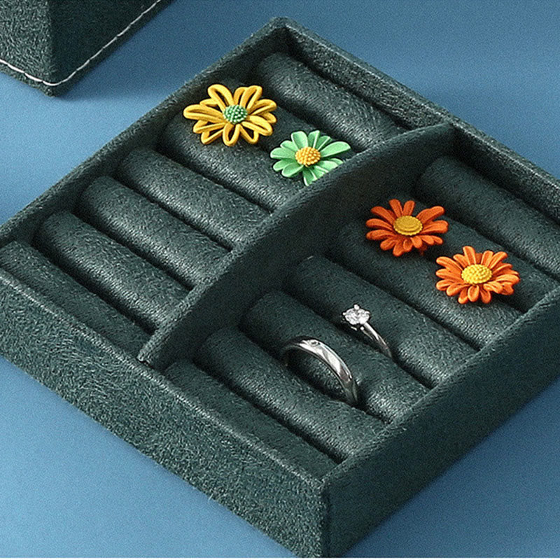 KarmaRipple's Jewelry Box Organizer Three-Layer Jewelry Storage Box Flannel Gift Box p7