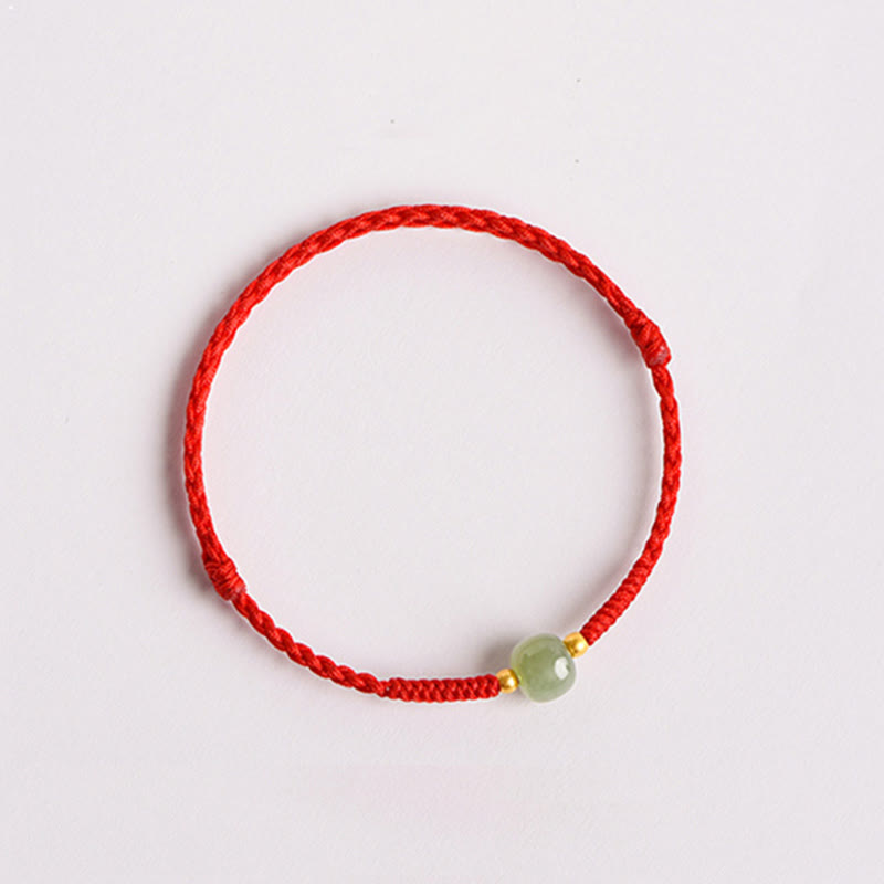 KarmaRipple's Handmade Jade Fortunate Bead Prosperity Woven Bracelet p4