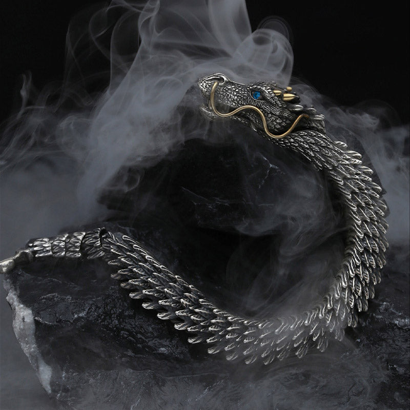 KarmaRipple's Nordic Dragon Handmade Amulet Fortune Protection Chain Bracelet p2
