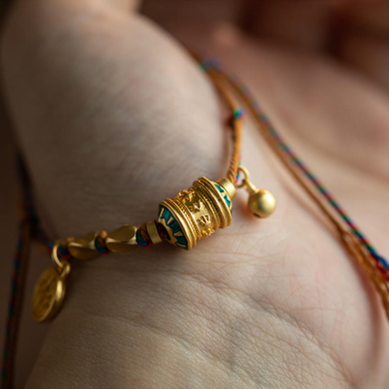 KarmaRipple's Tibetan Handmade Om Mani Padme Hum Prayer Wheel Protection Strength String Bracelet p6