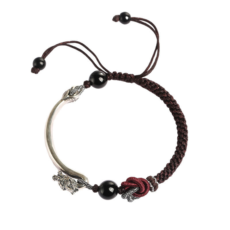 KarmaRipple's 925 Sterling Silver Auspicious Dragon Success Handcrafted Woven Bracelet p11