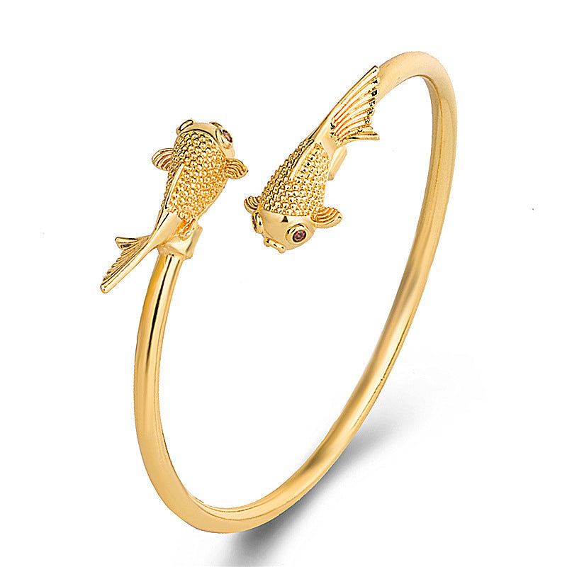 KarmaRipple's Double Koi Fish Bronze Prosperity Wealth Bracelet p7