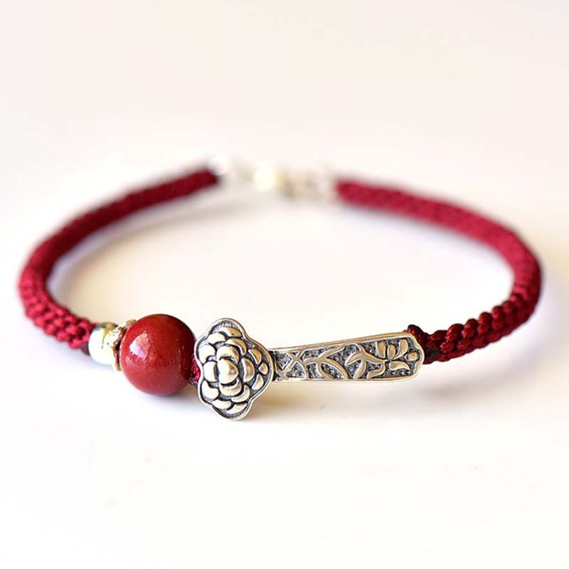 KarmaRipple's 925 Sterling Silver Cinnabar Blessing String Bracelet p4
