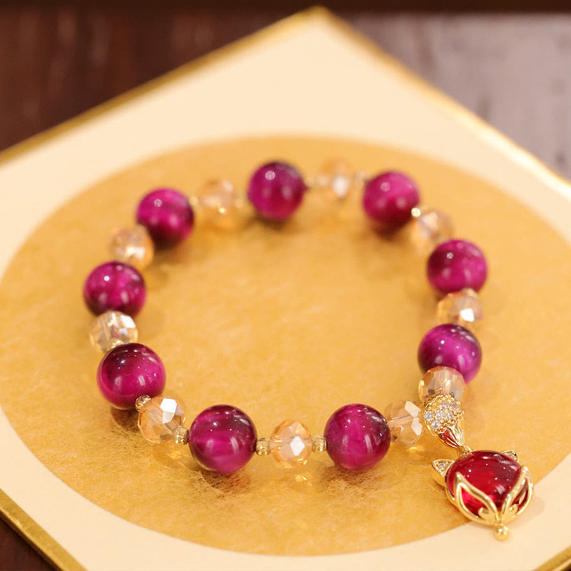 KarmaRipple's Red Tiger Eye PiXiu Fox Protection Self Confidence Bracelet p5