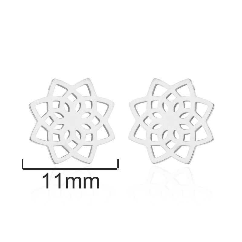 KarmaRipple's Tibetan Lotus Pattern New Beginning Stud Earrings p6