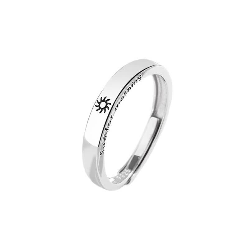 KarmaRipple's 925 Sterling Silver Sun Moon Protection Adjustable Pair Ring p10