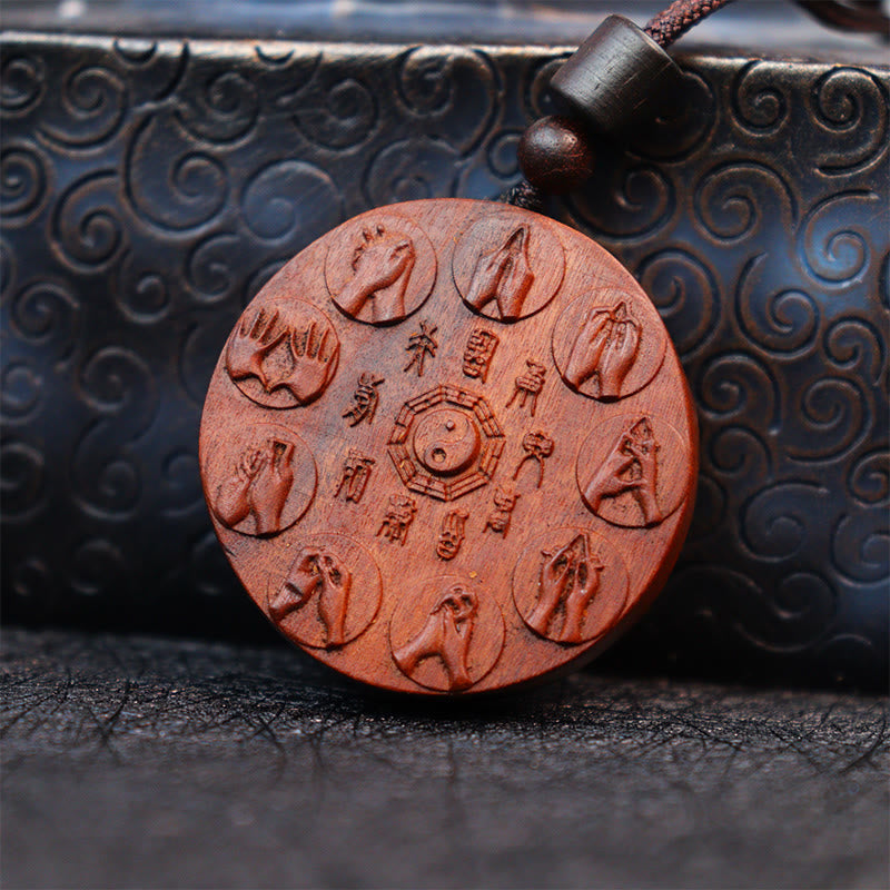 KarmaRipple's Lightning Struck Jujube Wood Yin Yang Bagua Mountain Ghosts Spend Money Protection Pendant Necklace p8