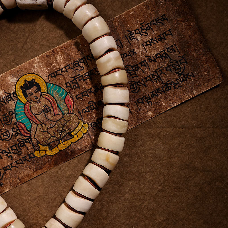 KarmaRipple's Tibetan Authentic Yak Bone The Lord Of The Corpse Forest Dice Chinese Zodiac Nine Palaces Eight Diagrams Strength Wrist Mala p5
