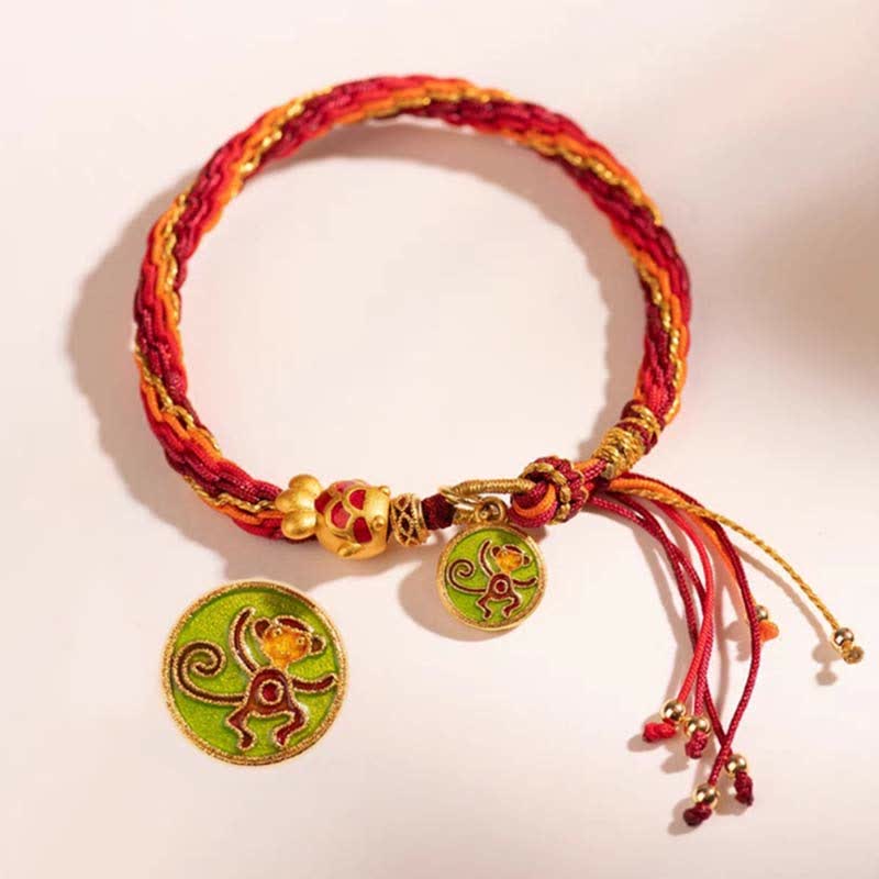 KarmaRipple's Chinese Zodiac Handmade Koi Fish String Protection Reincarnation Weave Braid Bracelet p36
